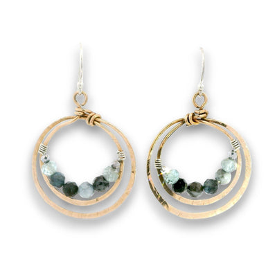 Earrings - Hoops - Aquamarine Inner Circle