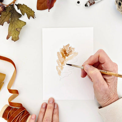 Paintable Notecards - Fall Leaves