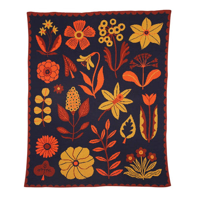 Petals - Knit Throw Blanket - Cotton - Made in USA: Evening Shade in Organic Cotton