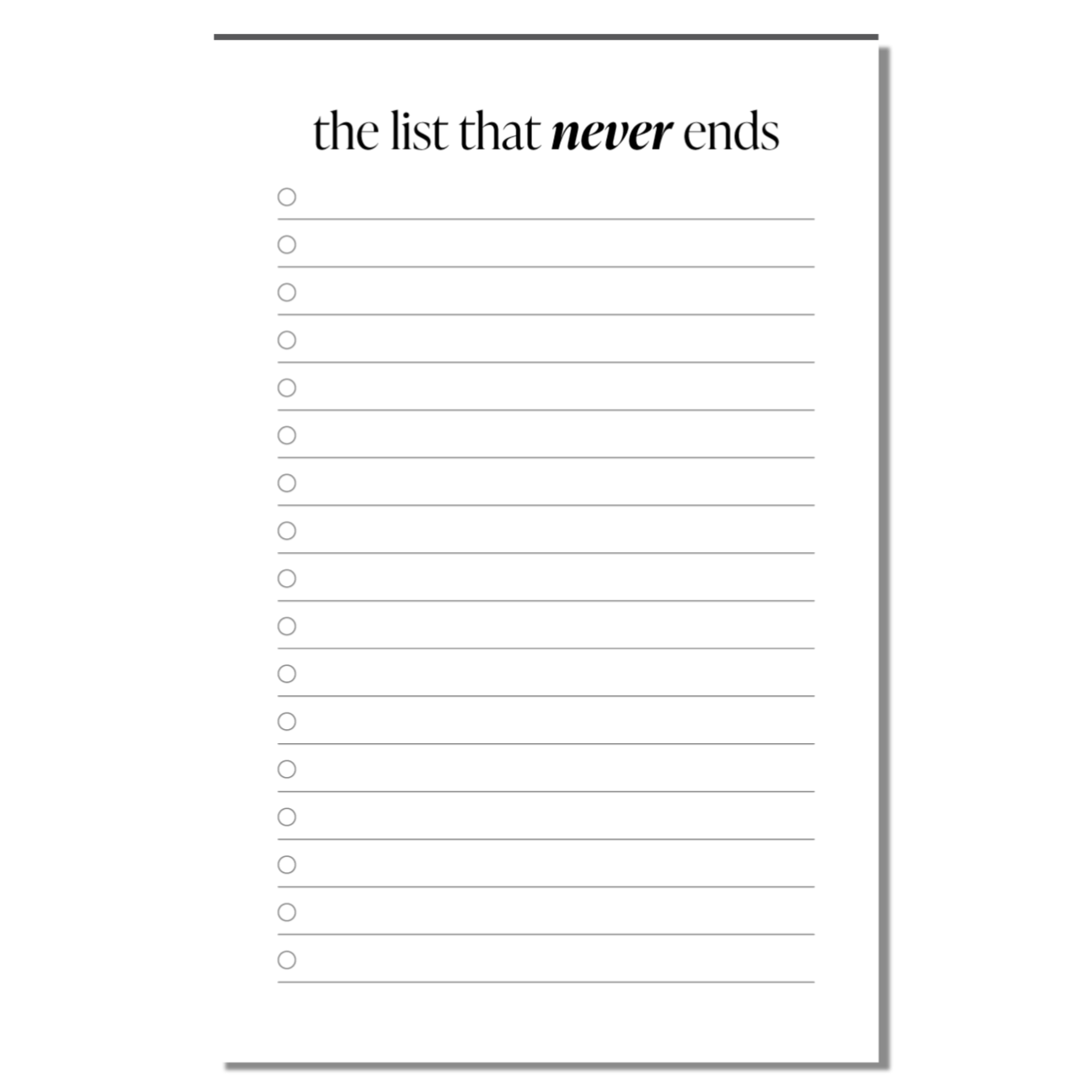 Notepad - The List That Never Ends