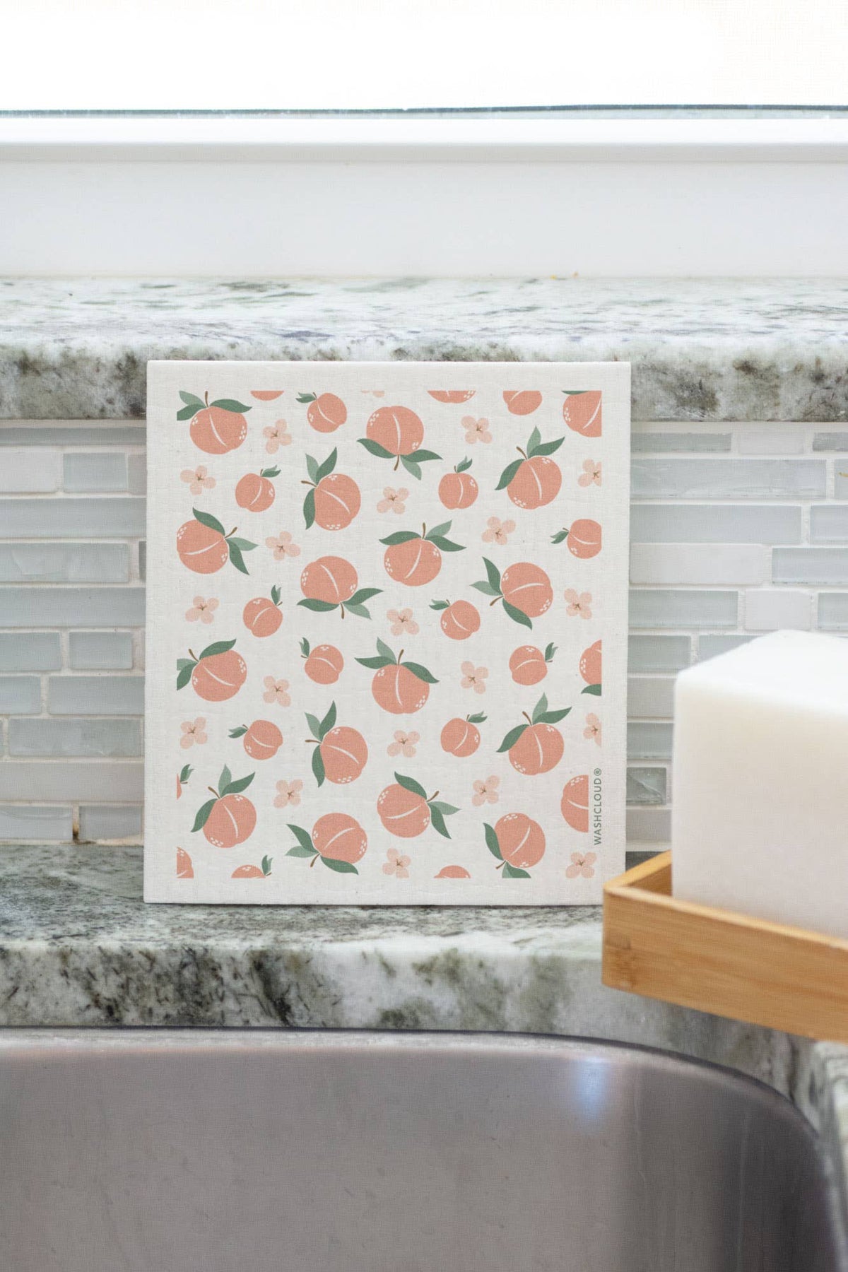 WASHCLOUD® PEACHES & SHINE™ Nordic Dish Sponge Cloth NEW - No Tox Life