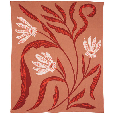 Flora Vision - Knit Throw Blanket - Cotton - Made in USA: BlueGrass in Egyptian Cotton
