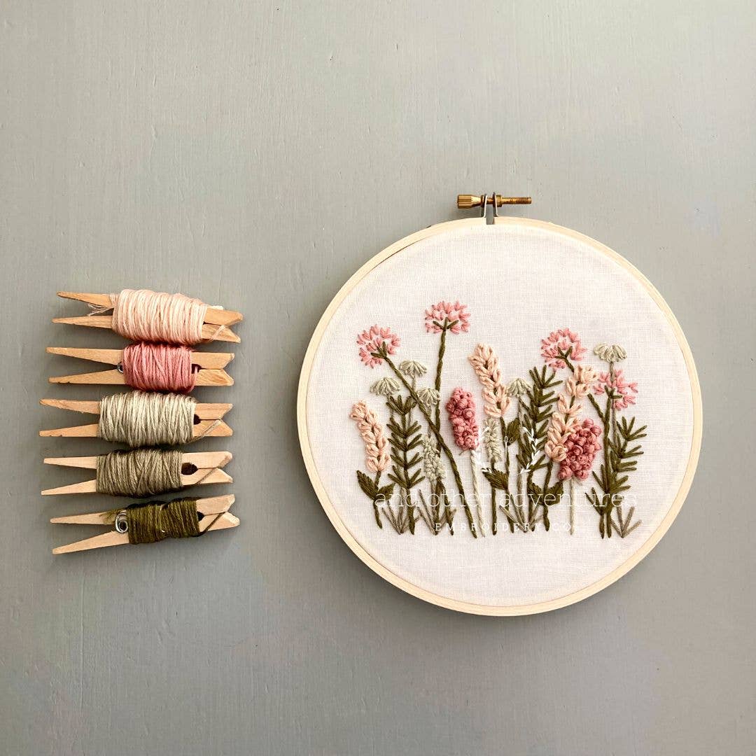 Embroidery Kit - Meadow in Blush & Olive