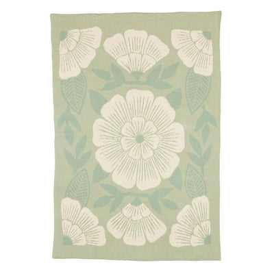 New Bloom - Knit Baby & Kid's Blanket - Cotton - Made in USA: Night Peony in Egyptian Cotton