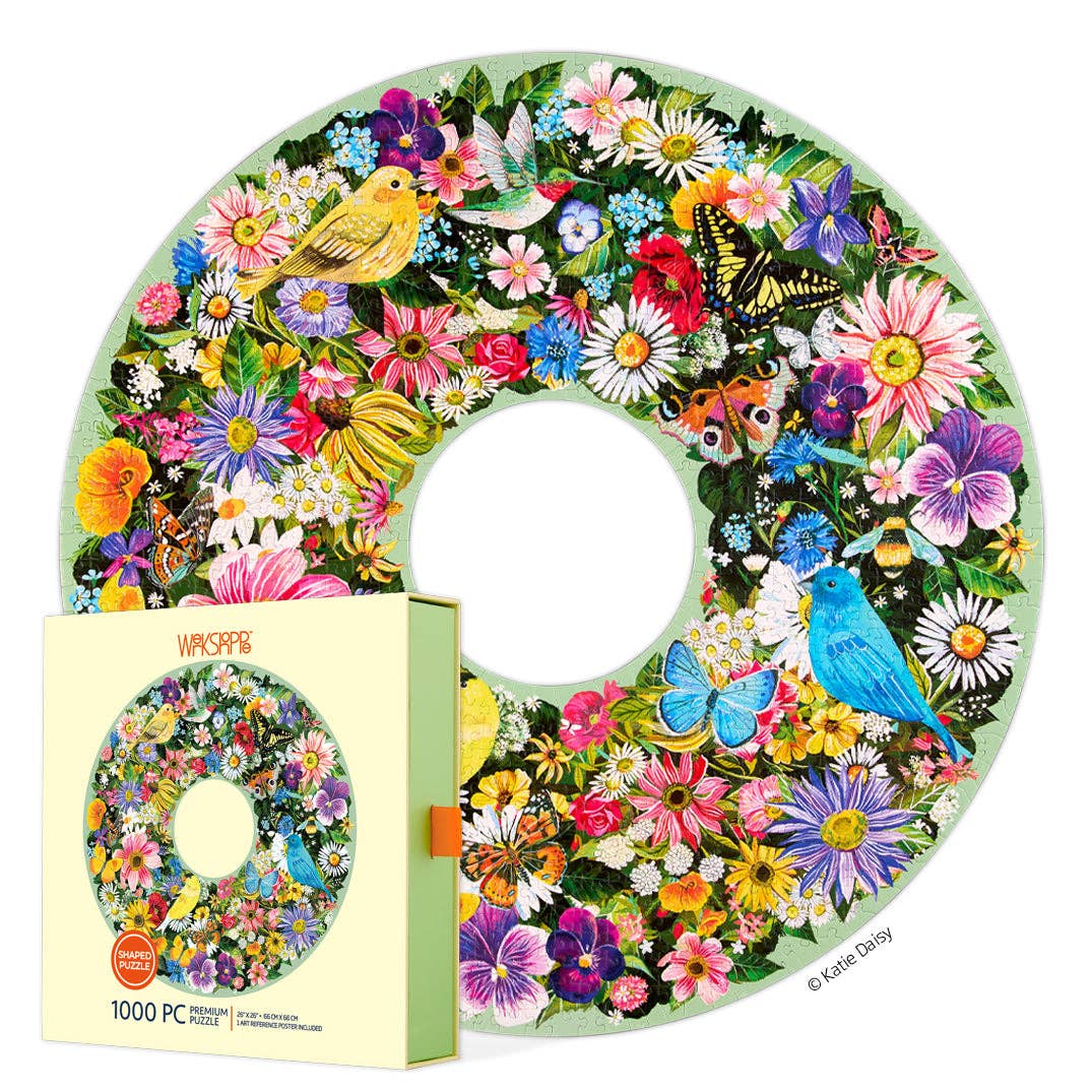 Jigsaw Puzzle - 1000 Piece - Spring Floral Wreath - Gift & Gather
