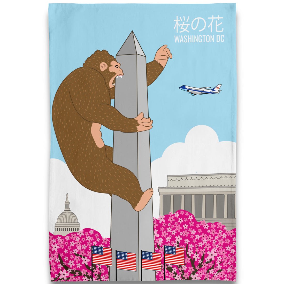 Kitchen Towel - King Kong At Washington Monument - Gift & Gather