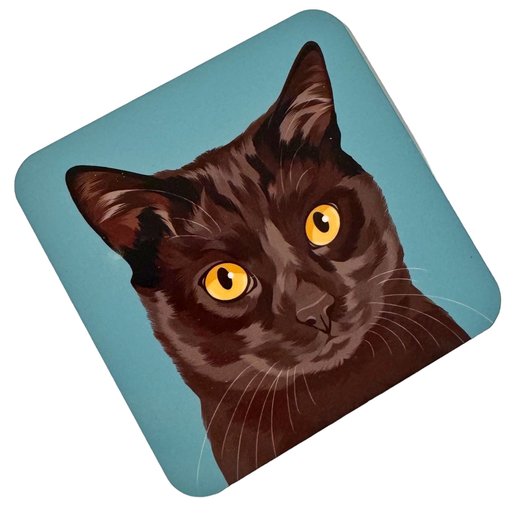 MDF Coaster - Set of 4 - Black Cat - Gift & Gather