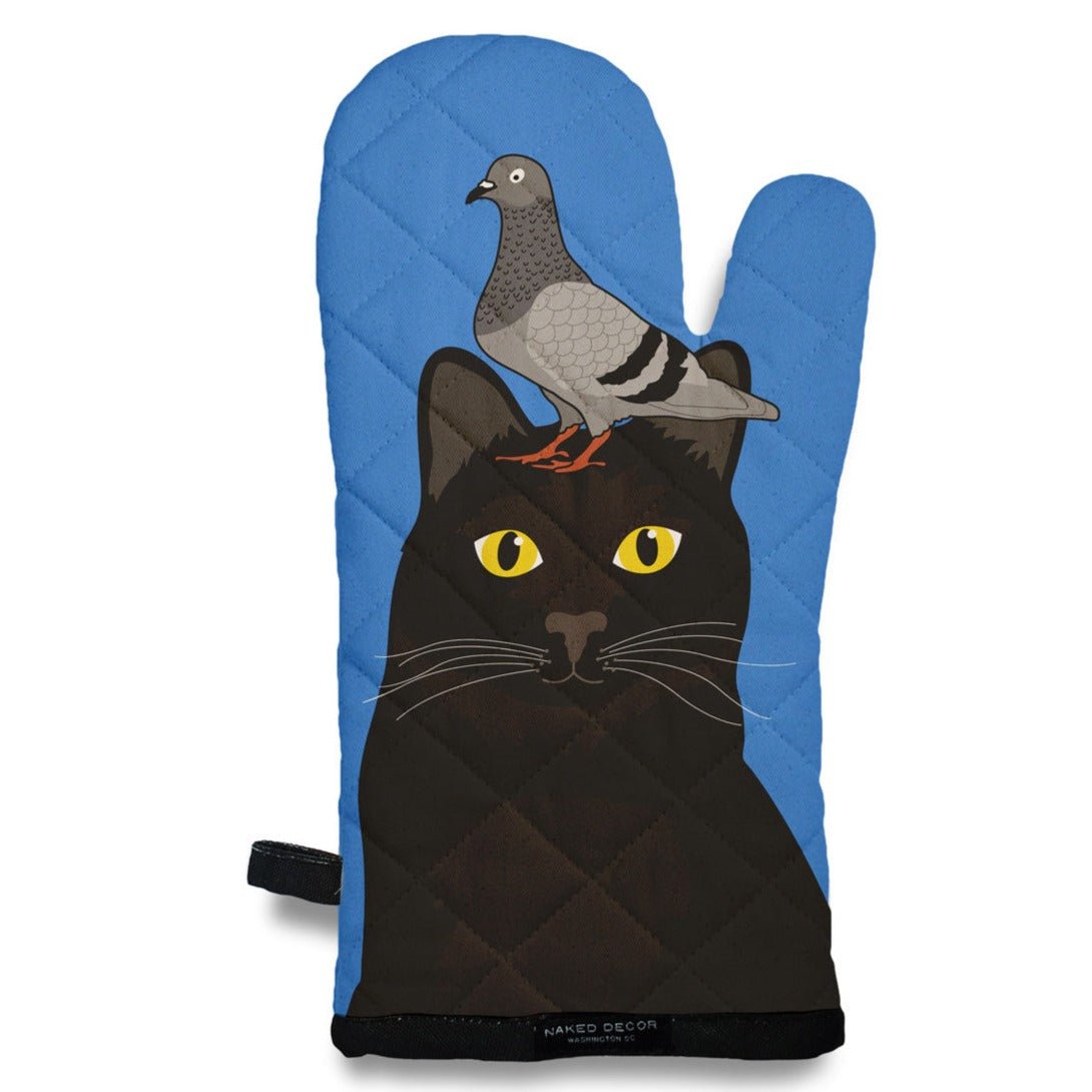 Oven Mitt - Pigeon On Cat - Gift & Gather