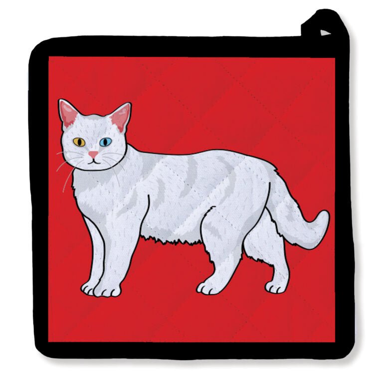 Pot Holder - Hello White Cat - Gift & Gather