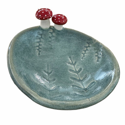 Ring Dish & Jewelry Tray - Mushroom & Fern - Oval - Gift & Gather