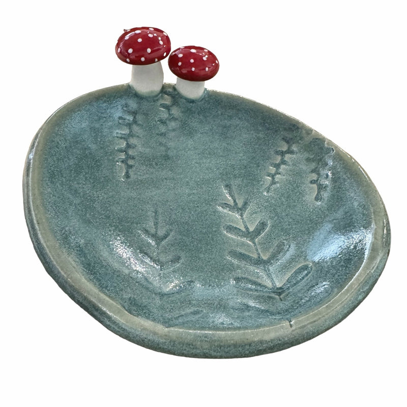 Ring Dish & Jewelry Tray - Mushroom & Fern - Oval - Gift & Gather