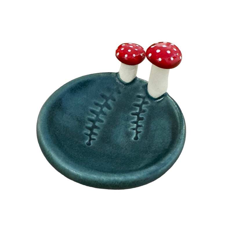 Ring Dish & Jewelry Tray - Mushroom & Fern - Round - Gift & Gather
