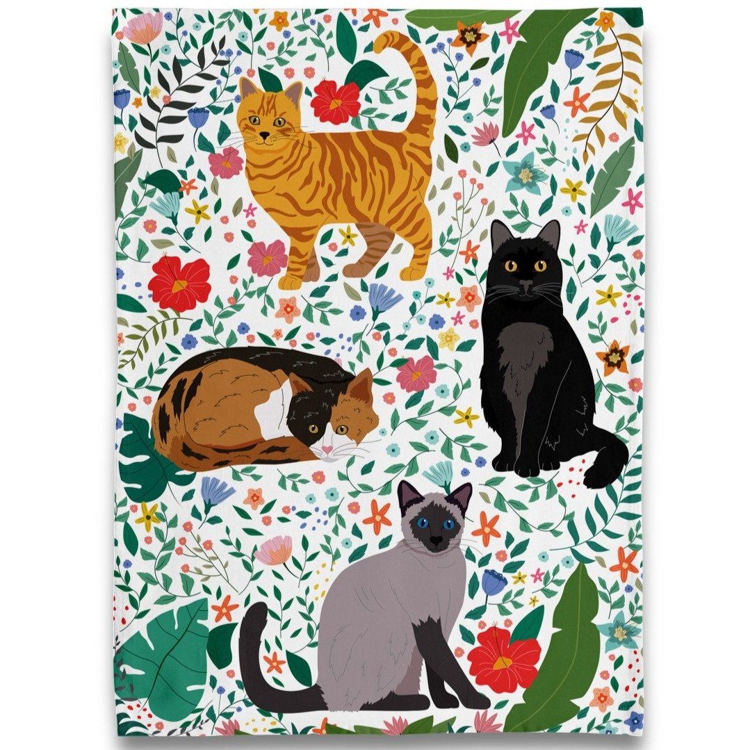 Tea Towel - Garden Of Cats - Gift & Gather