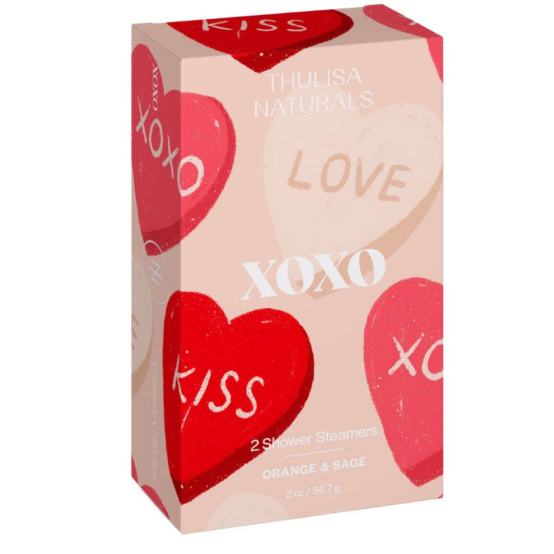 Valentine's Day Shower Steamers - Orange + Sage - 2 pack - Gift & Gather