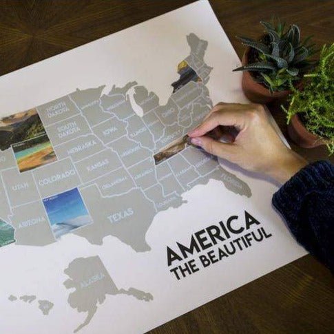 50 States Scratch-Off Poster - America The Beautiful - Gift & Gather
