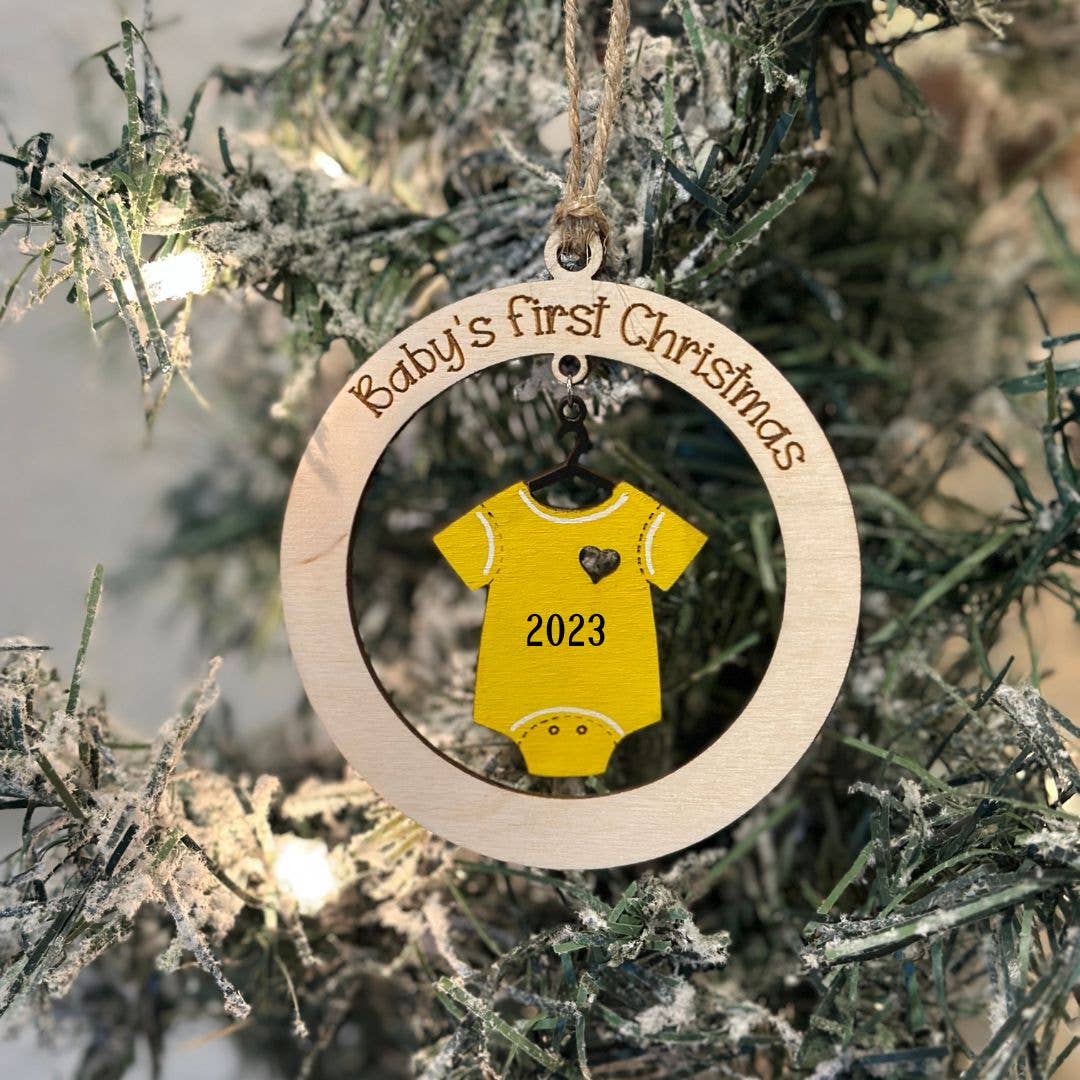 Baby First Christmas Ornament - Yellow - Gift & Gather