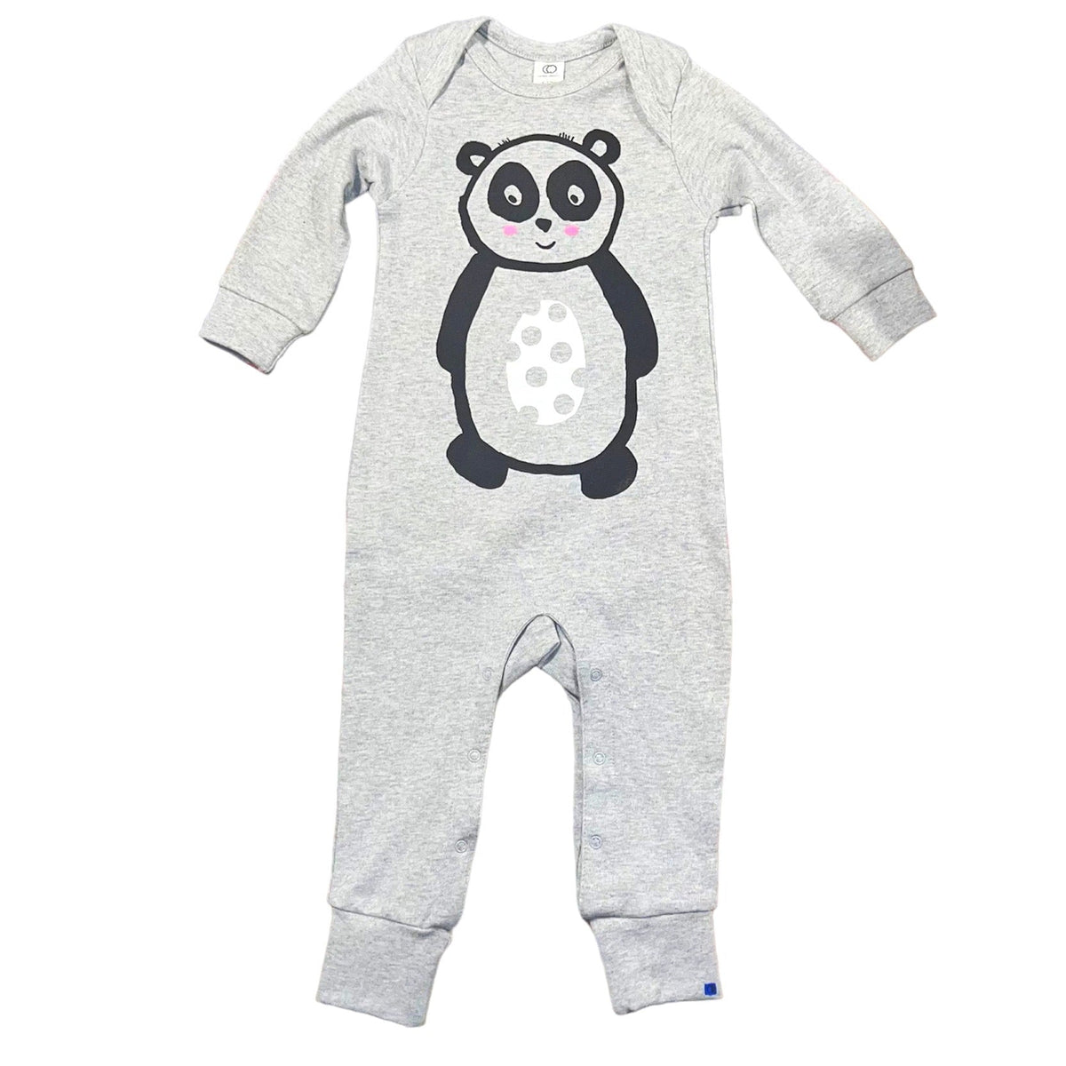Baby Romper - Long Sleeve - Panda - Grey - Gift & Gather