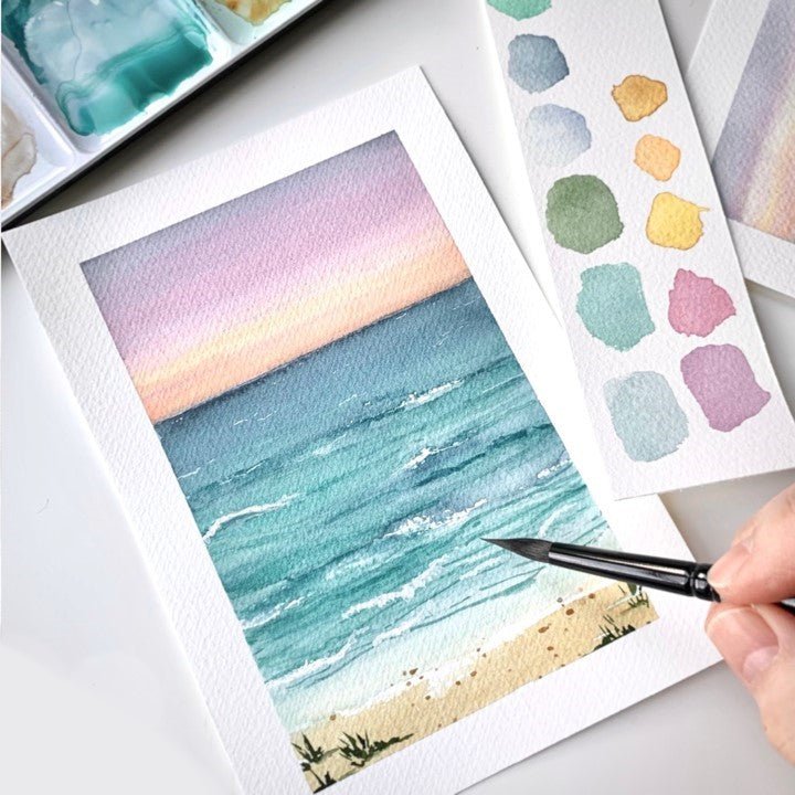 Beach Sunset Beginner Watercolor Workshop - August 26, 2023 from 10 am- 12:30 pm. - Gift & Gather