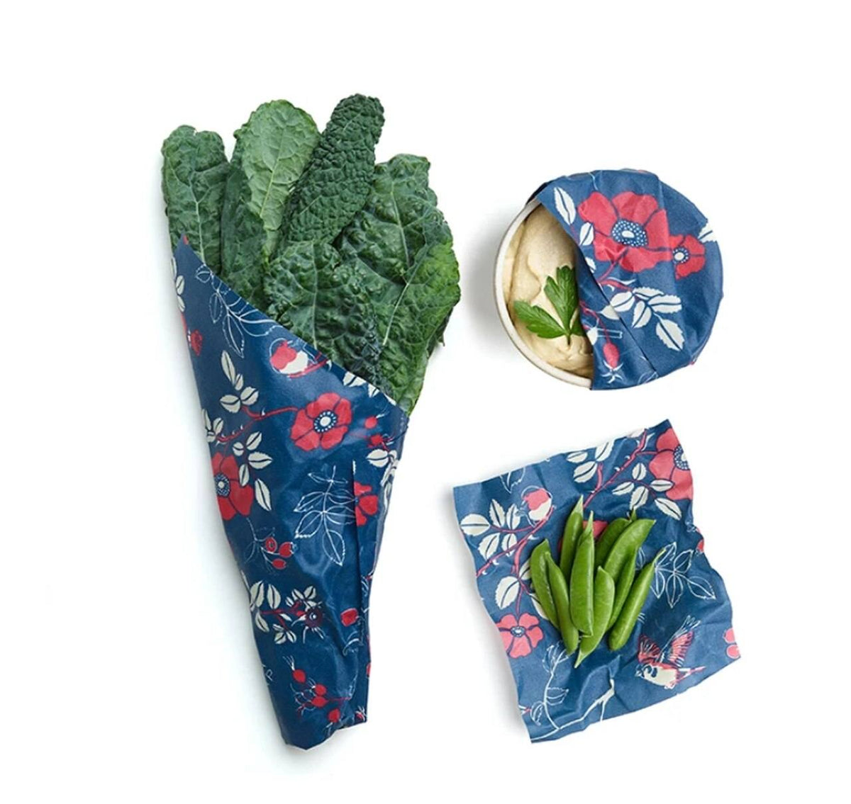 Bee's Wrap - Assorted Sizes - Pack of 3 - Birds and Botanical Print - Gift & Gather