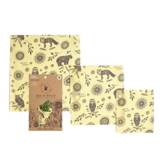 Bee's Wrap - Assorted Sizes - Pack of 3 - Into The Woods Print - Gift & Gather