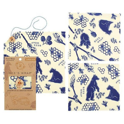 Bee's Wrap - Lunch Pack - Bees & Bears Print - Gift & Gather