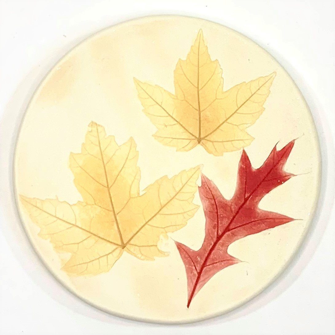 Botanical Coasters - Two Gold Leaves - Gift & Gather