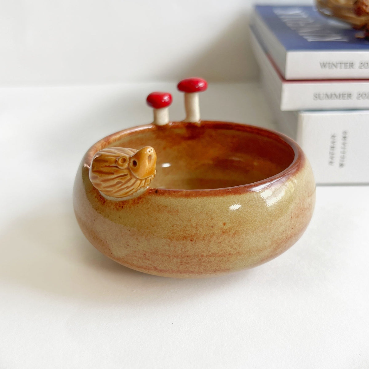 Bowl - Hedgehog with Mushrooms - Gift & Gather