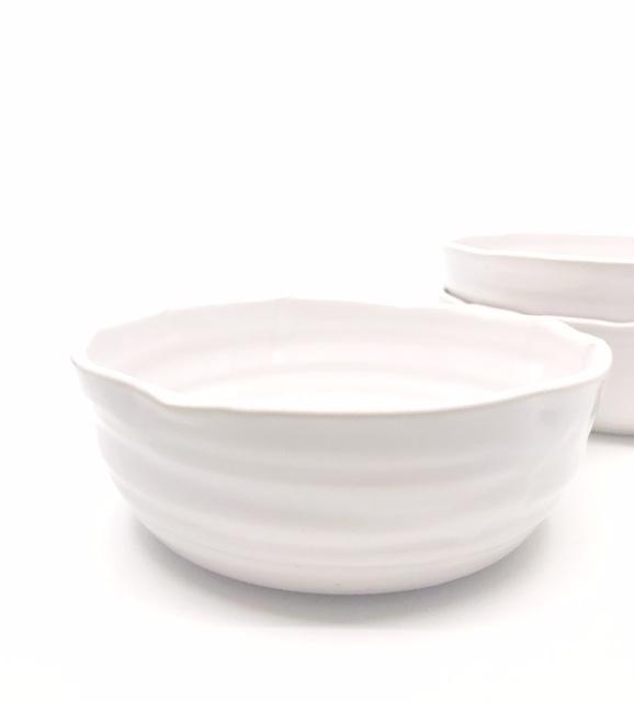 Bowl - Pasta Bowl White Ceramic Cloud Collection - Gift & Gather