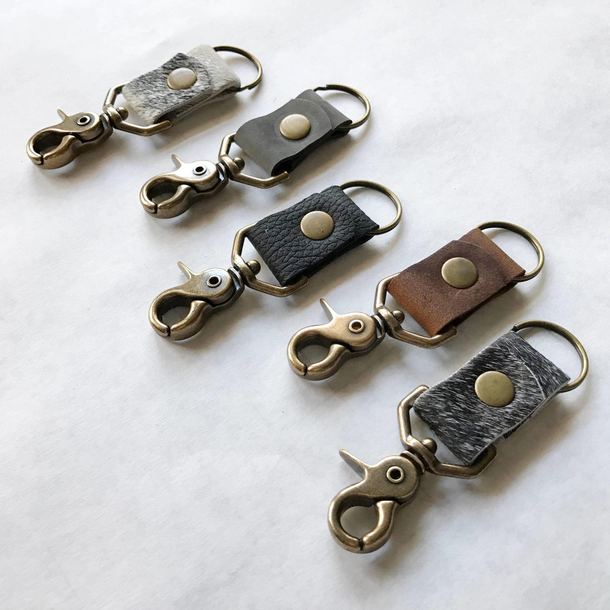 Brass Key Clip - Cowhide - Gift & Gather