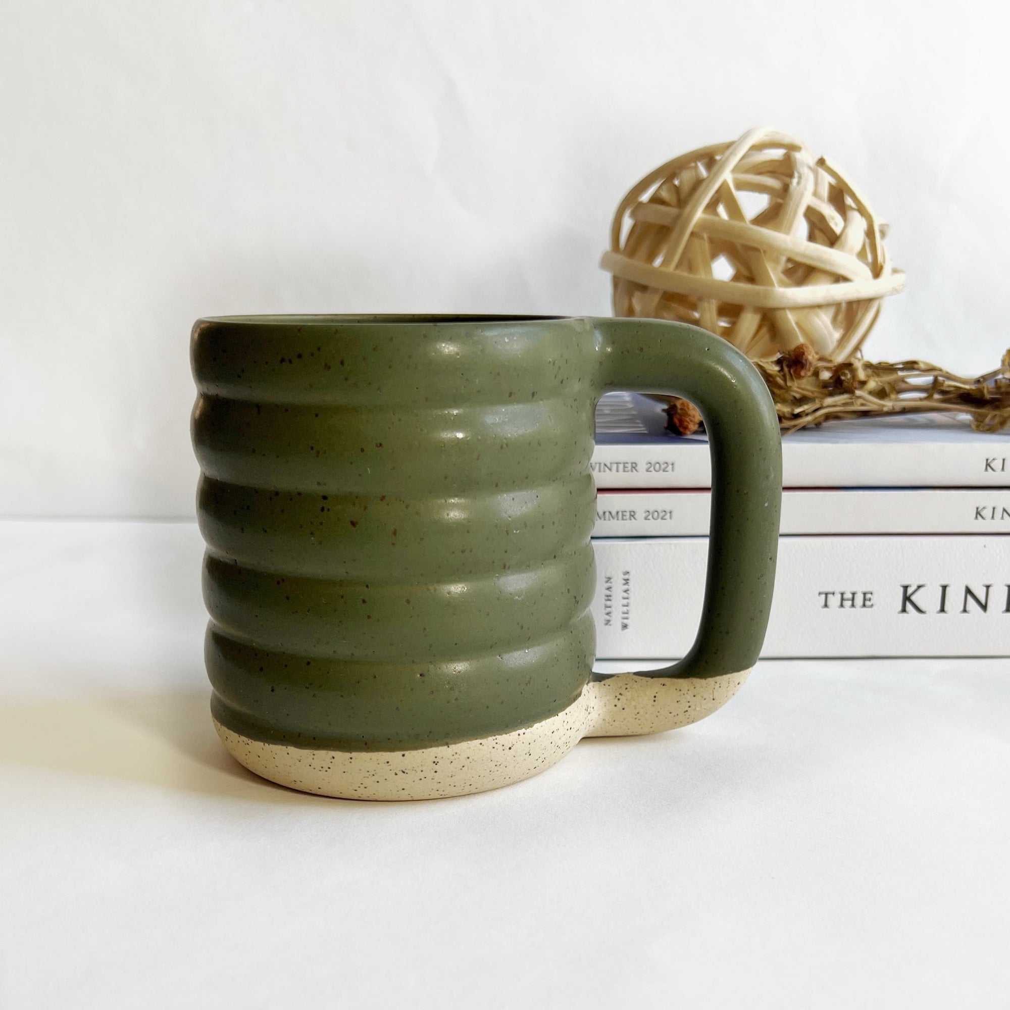 Bumpy Mug - Speckled Cream - Olive Green - Gift & Gather