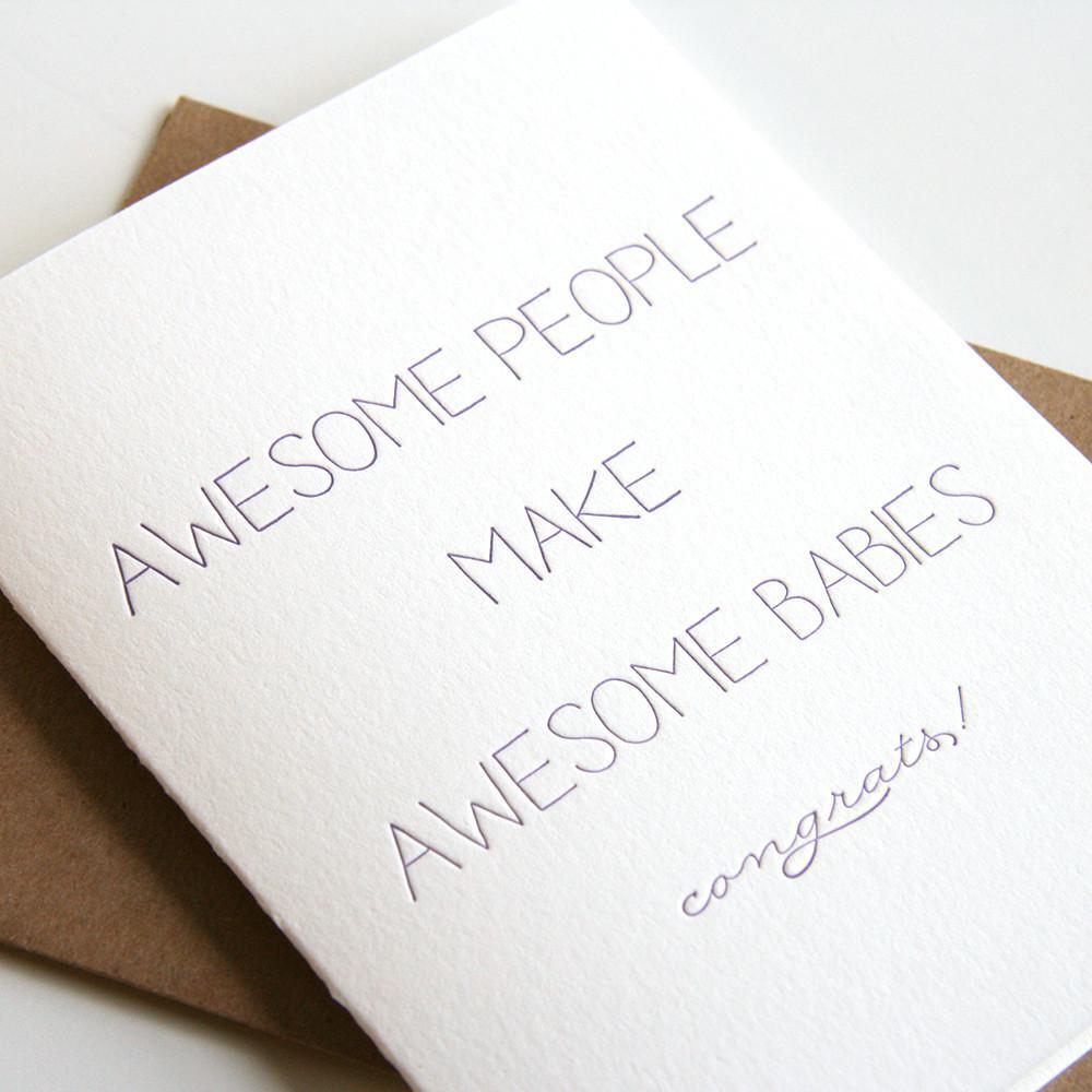 Card - Awesome People Make Awesome Babies - Gift & Gather