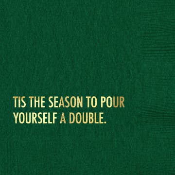 Cocktail Napkin - Holiday - Pour a Double - Gift & Gather