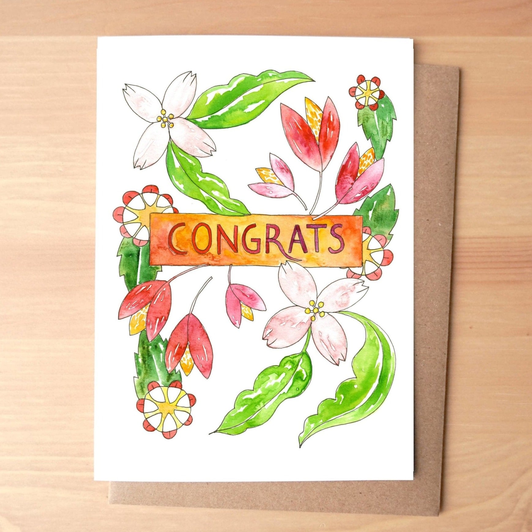 Congrats Flowers Greeting Card + Envelopes - Gift & Gather
