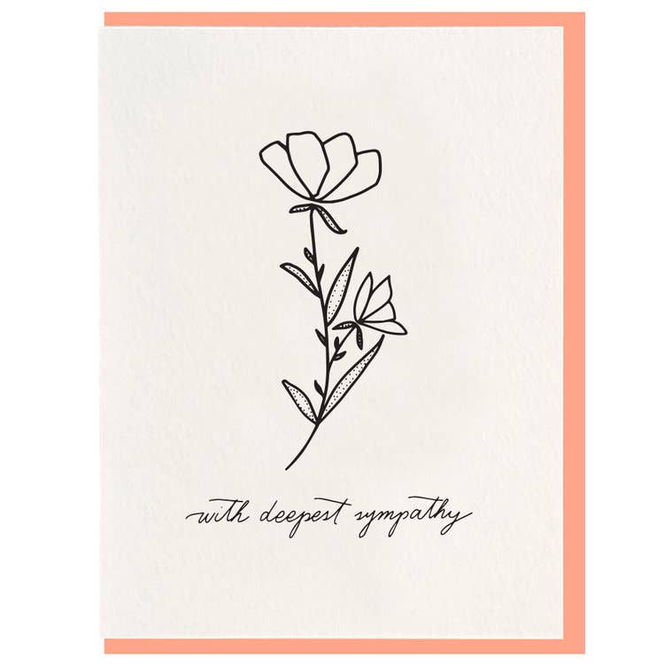 Deepest Sympathy - Letterpress Sympathy Greeting Card - Gift & Gather