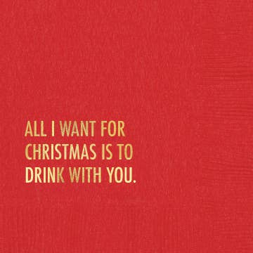 Drink With You Holiday Napkin Gift & Gather Pretty Alright Goods 