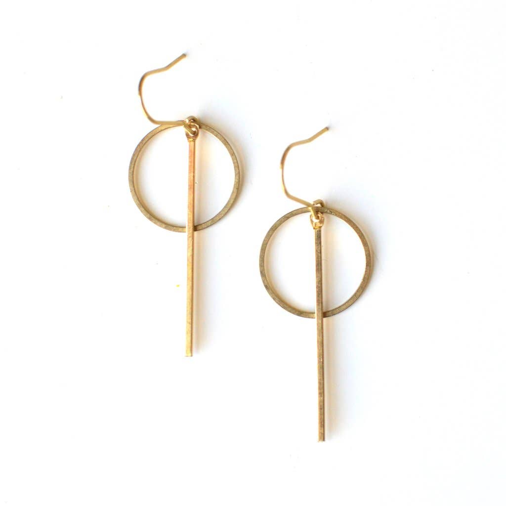 Earrings - Brass Axis - Gift & Gather