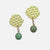 Earrings - Irregular Circle With Green Bead - Gift & Gather