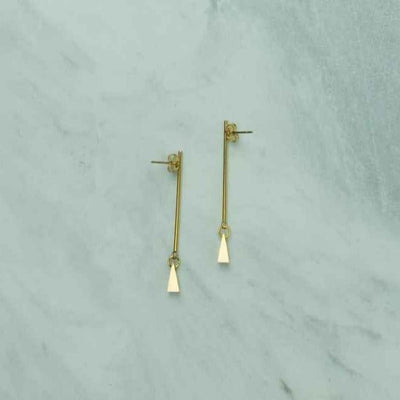 Earrings - Line Stud With Triangle - Gift & Gather