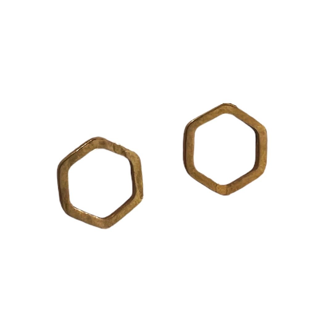 Earrings - Open Hexagon Stud - Gift & Gather