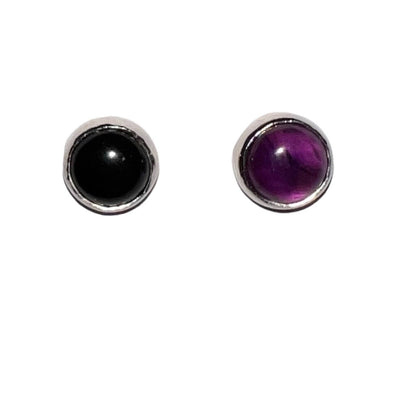 Earrings - Round Studs With Stones - Gift & Gather