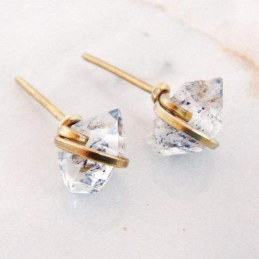 Earrings - Studs - Herkimer - Gold Filled