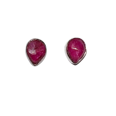 Earrings - Teardrop Studs With Stones - Gift & Gather