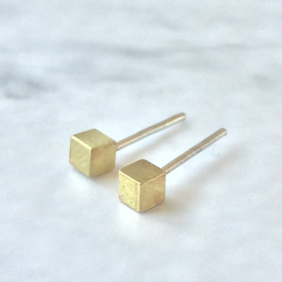 Earrings - Tiny Cube Studs - Gift & Gather