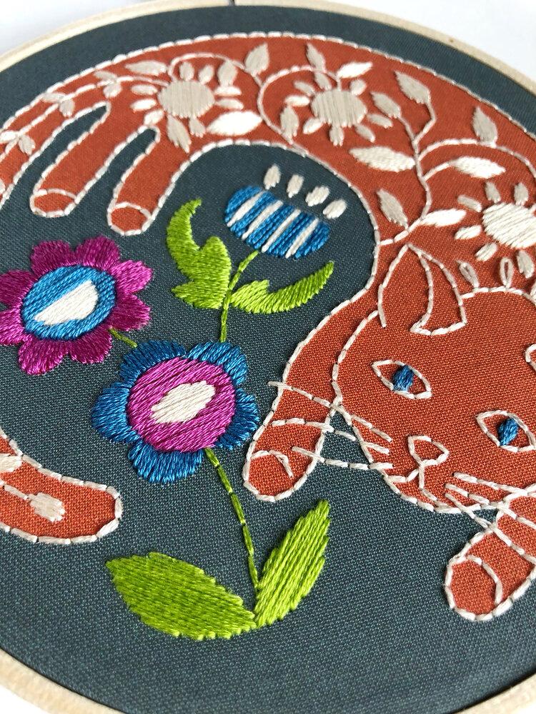Embroidery Kit - Handmade in the USA - Garden Cat Embroidery Kit - Gift &  Gather