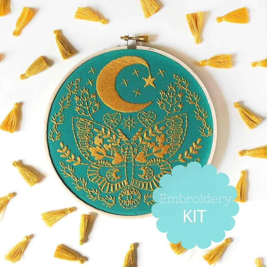 Embroidery Kit - Lunar Moth - Gift & Gather