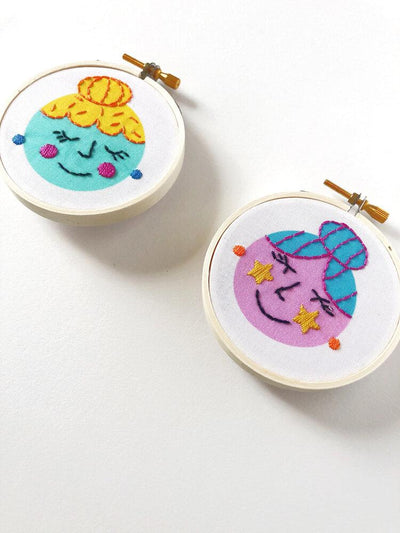 Embroidery Kit - Mini - Bun Girls - Gift & Gather