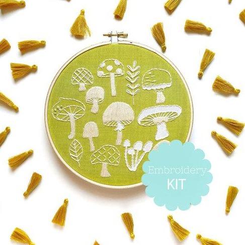 Cross Stitch Embroidery Kit - Mushroom – Random Accessories NYC