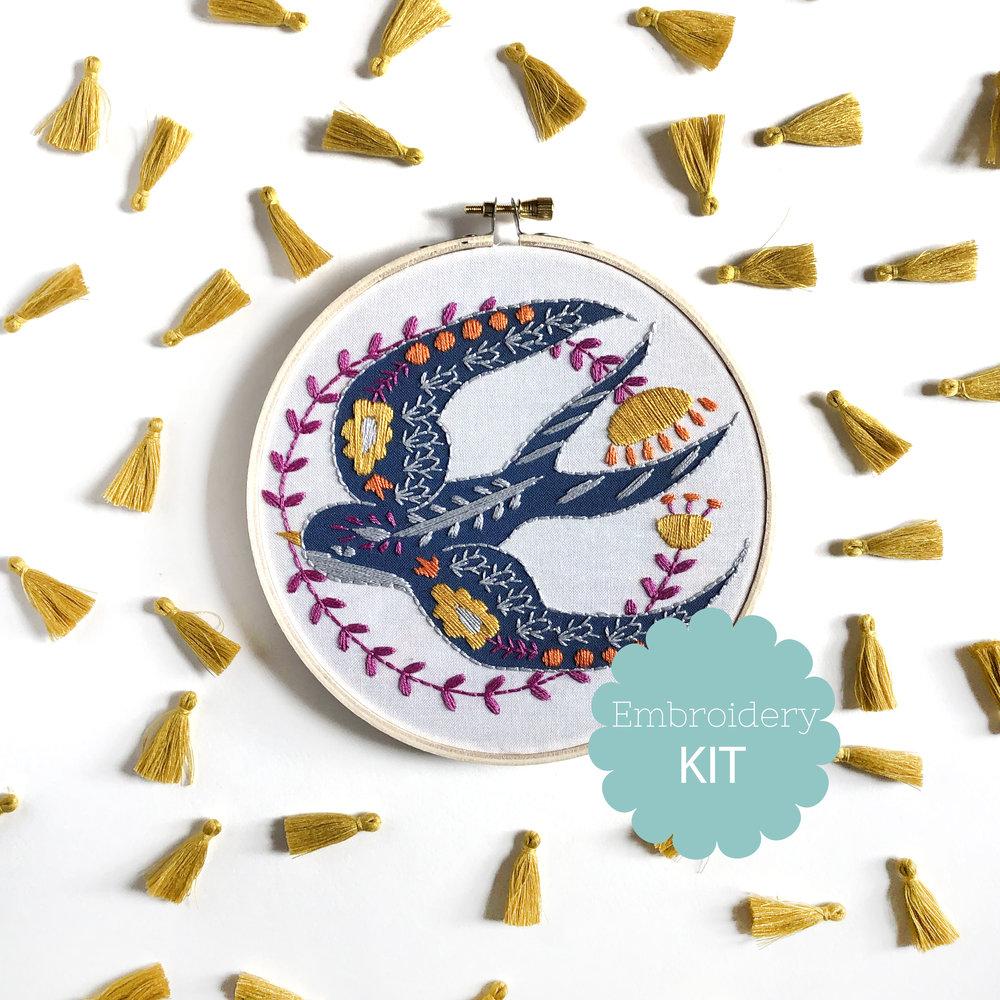 Embroidery Kit - Swallow - Gift & Gather