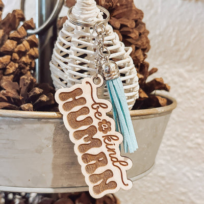 Engraved Wood keychains: Just Breathe - Gift & Gather
