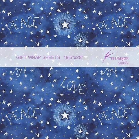 Gift Wrap - 3 sheets - Peace, Love, Joy - Gift & Gather